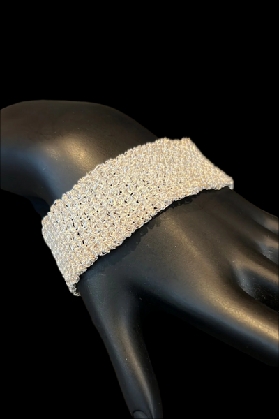 Sterling Silver Hand-Crocheted Bracelet