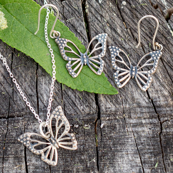Butterfly Necklace and Earring Set