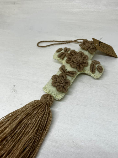 Embroidered Heart Tassels