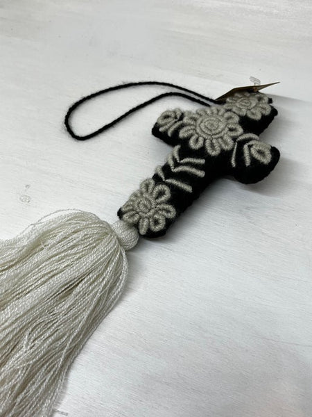 Embroidered Heart Tassels