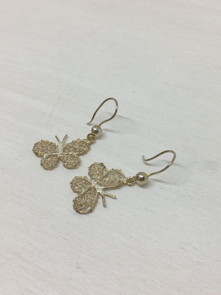 Sterling Silver Crochet Butterfly Earrings