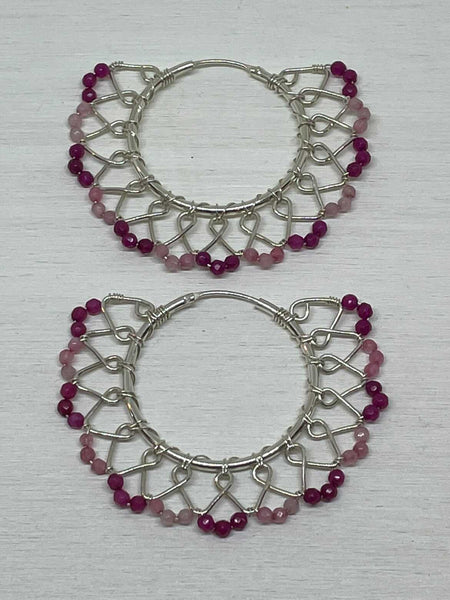 Wire Wrapped Sterling Silver Earrings