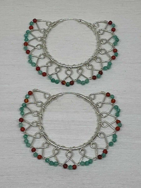 Wire Wrapped Sterling Silver Earrings