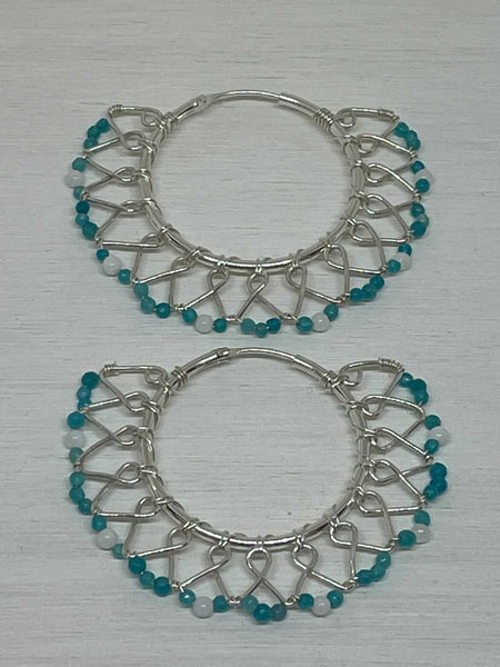 Wire Wrapped Sterling Silver Earrings