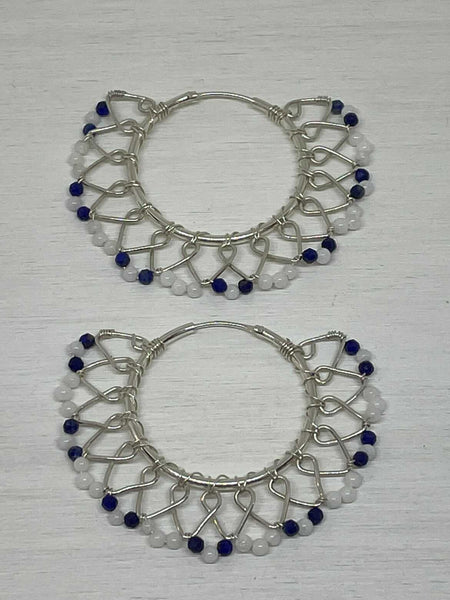 Wire Wrapped Sterling Silver Earrings