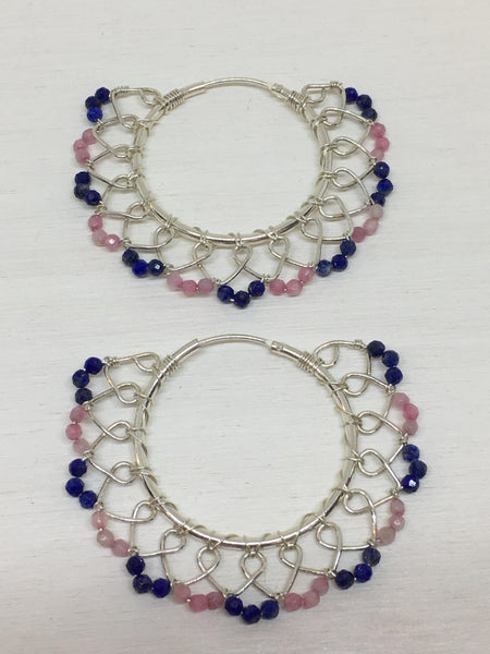 Wire Wrapped Sterling Silver Earrings