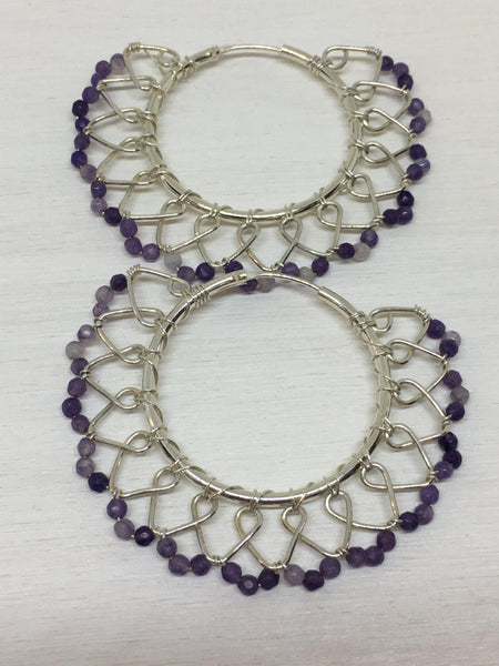 Wire Wrapped Sterling Silver Earrings