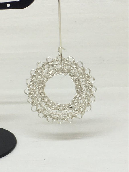 Sterling Silver Wire Crocheted Drop Earrings