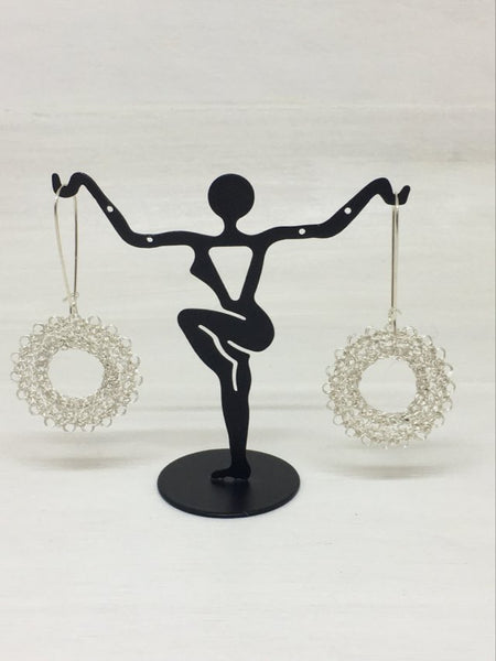 Sterling Silver Wire Crocheted Drop Earrings