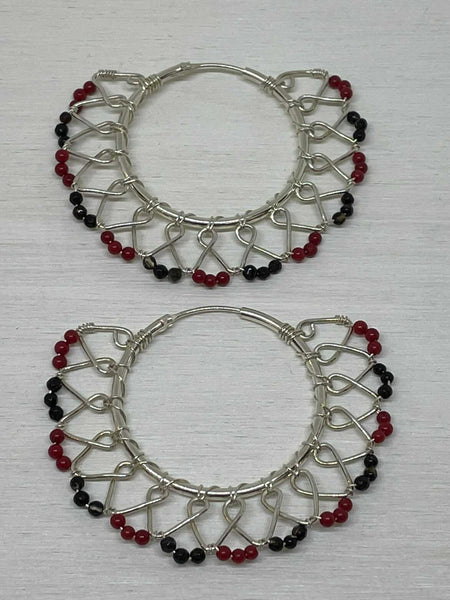 Wire Wrapped Sterling Silver Earrings