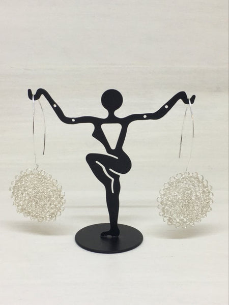 Sterling Silver Wire Crocheted Drop Earrings