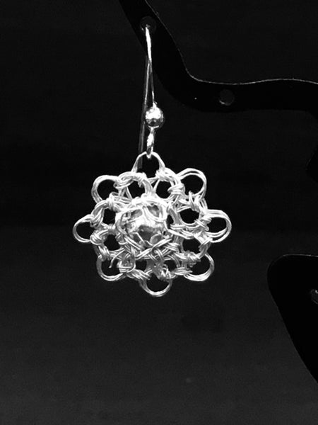 Sterling Silver Wire Crocheted Earrings