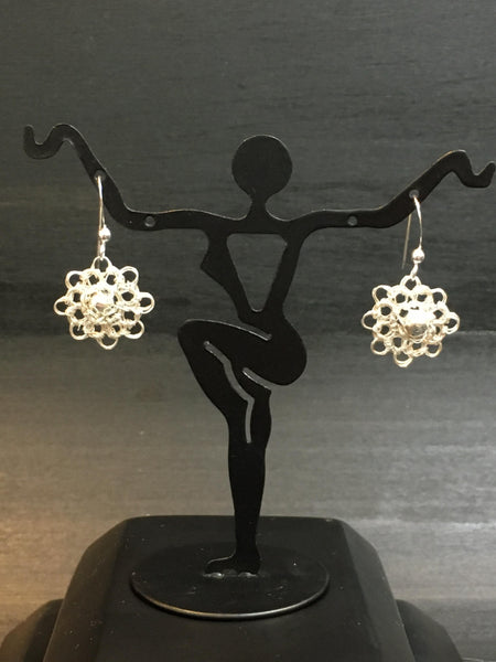 Sterling Silver Wire Crocheted Earrings