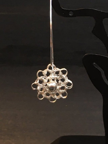 Sterling Silver Wire Crocheted Drop Earrings