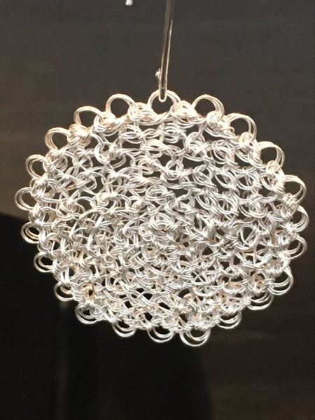 Sterling Silver Wire Crocheted Drop Earrings
