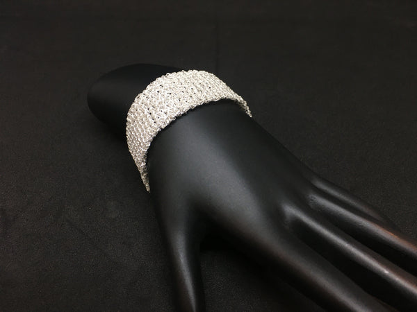 Sterling Silver Hand-Crocheted Bracelet