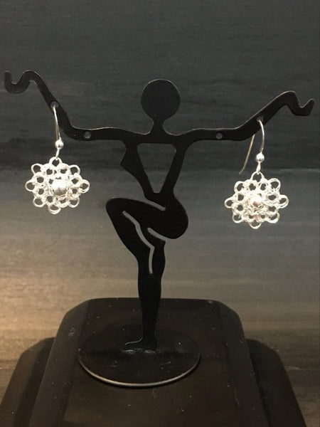 Sterling Silver Wire Crocheted Earrings