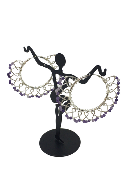 Wire Wrapped Sterling Silver Earrings