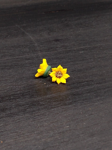 Handcrafted Polymer Clay Sunflower Earrings