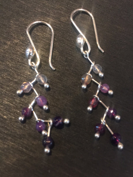 Sterling Silver Agate Earrings