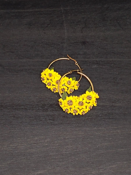 Handcrafted Polymer Clay Sunflower Earrings