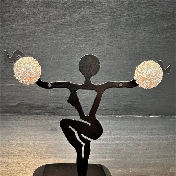 Sterling Silver Wire Crocheted Freshwater Pearl Earrings