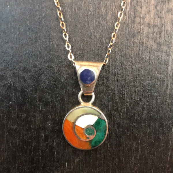 Sterling Silver Inlaid Necklace