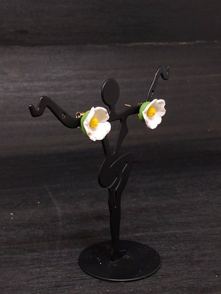 Handcrafted Polymer Dogwood Earrings