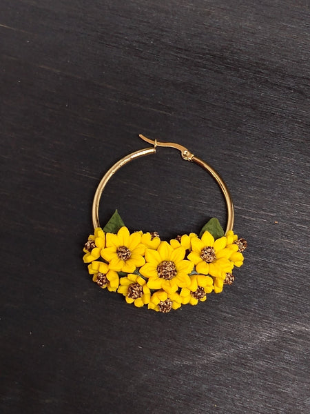 Handcrafted Polymer Clay Sunflower Earrings