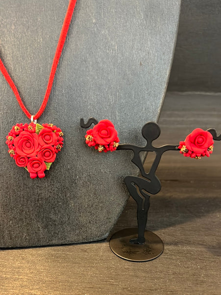 Polymer Clay Necklace & Earring Set