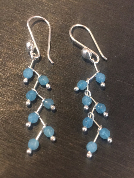 Sterling Silver Agate Earrings