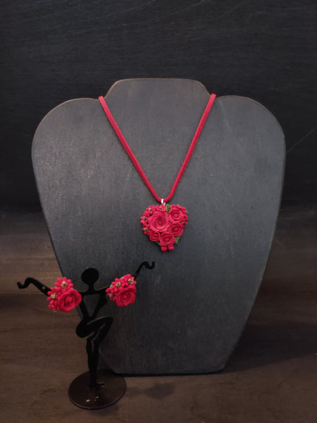 Polymer Clay Necklace & Earring Set