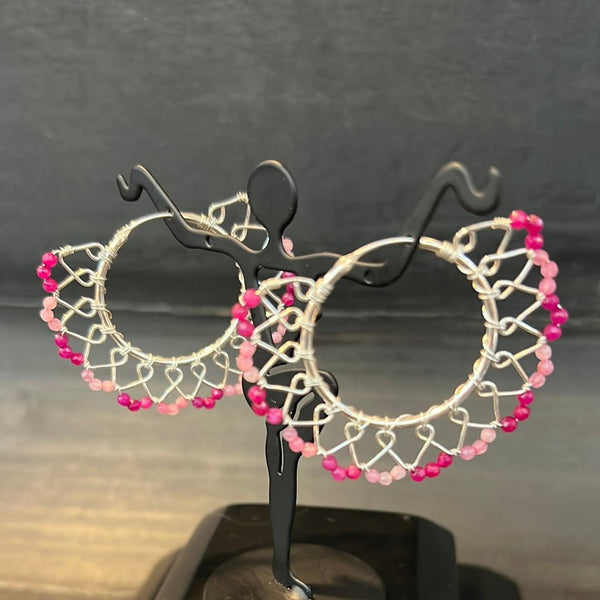 Wire Wrapped Sterling Silver Earrings