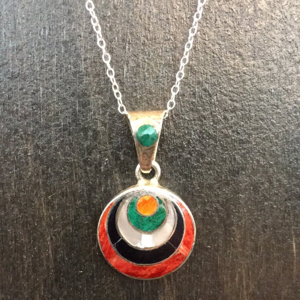Sterling Silver Inlaid Necklace