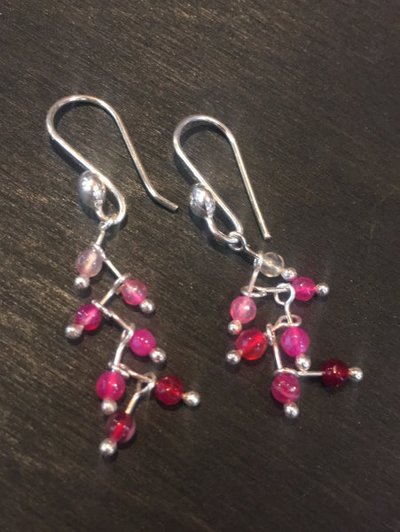 Sterling Silver Agate Earrings