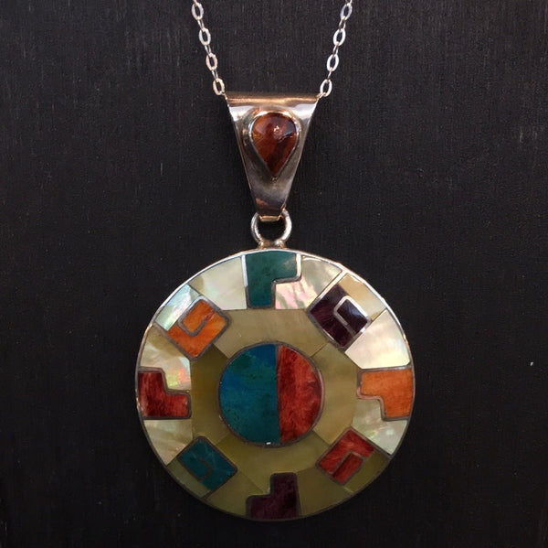 Sterling Silver Inlaid Necklace