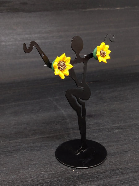 Handcrafted Polymer Clay Sunflower Earrings