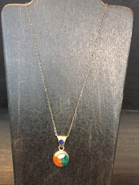 Sterling Silver Inlaid Necklace
