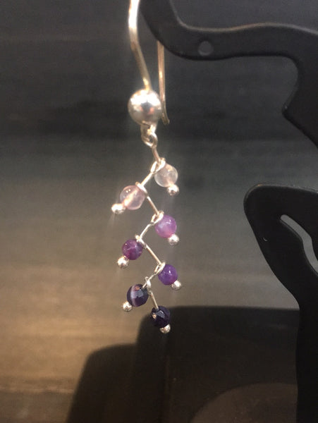 Sterling Silver Agate Earrings