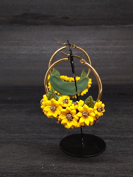 Handcrafted Polymer Clay Sunflower Earrings