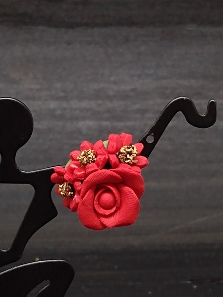 Handcrafted Polymer Clay Rose Earrings