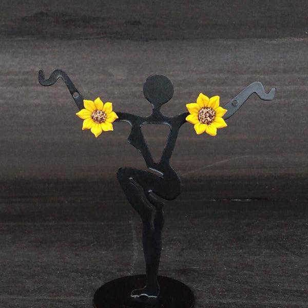 Handcrafted Polymer Clay Sunflower Earrings