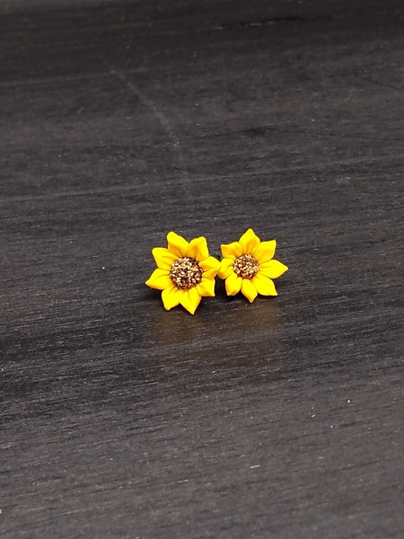 Handcrafted Polymer Clay Sunflower Earrings