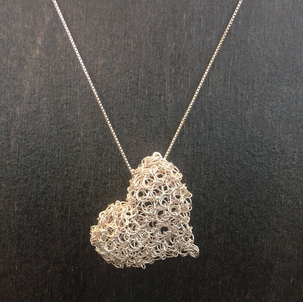 Sterling Silver Heart Pendant Necklace