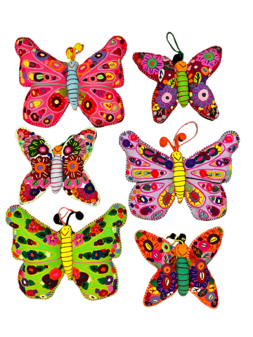 Hand Embroidered Butterfly Sofa Pillows