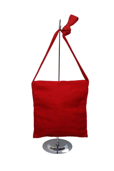 Hand-Embroidered Wool Shoulder Bag