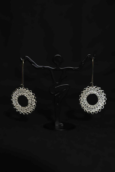 Wire Crochet Sterling Silver Earrings