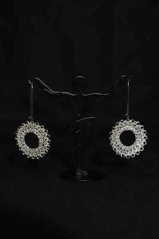 Wire Crochet Sterling Silver Earrings