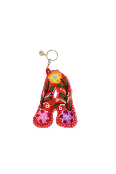 Large Embroidered Key Chain