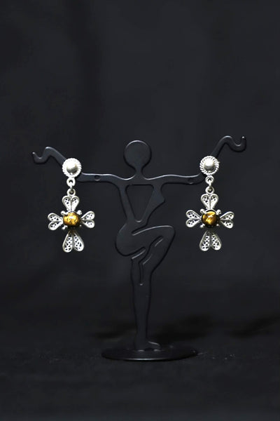 Tiger Eye Cross Necklace and Earring Set